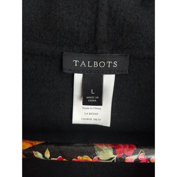 EUC Talbots Black Wool Long Sweater Vest with Ruffle Collar Size Large - Picture 2 of 7